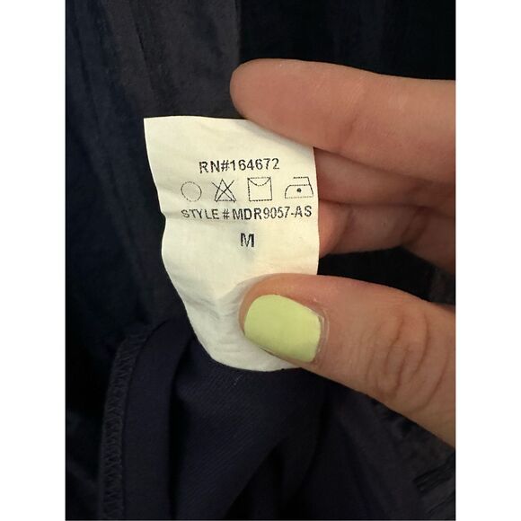 Altar'd State Women's Striped Tiered Babydoll Mini Dress Navy Blue Size Medium - Picture 7 of 9